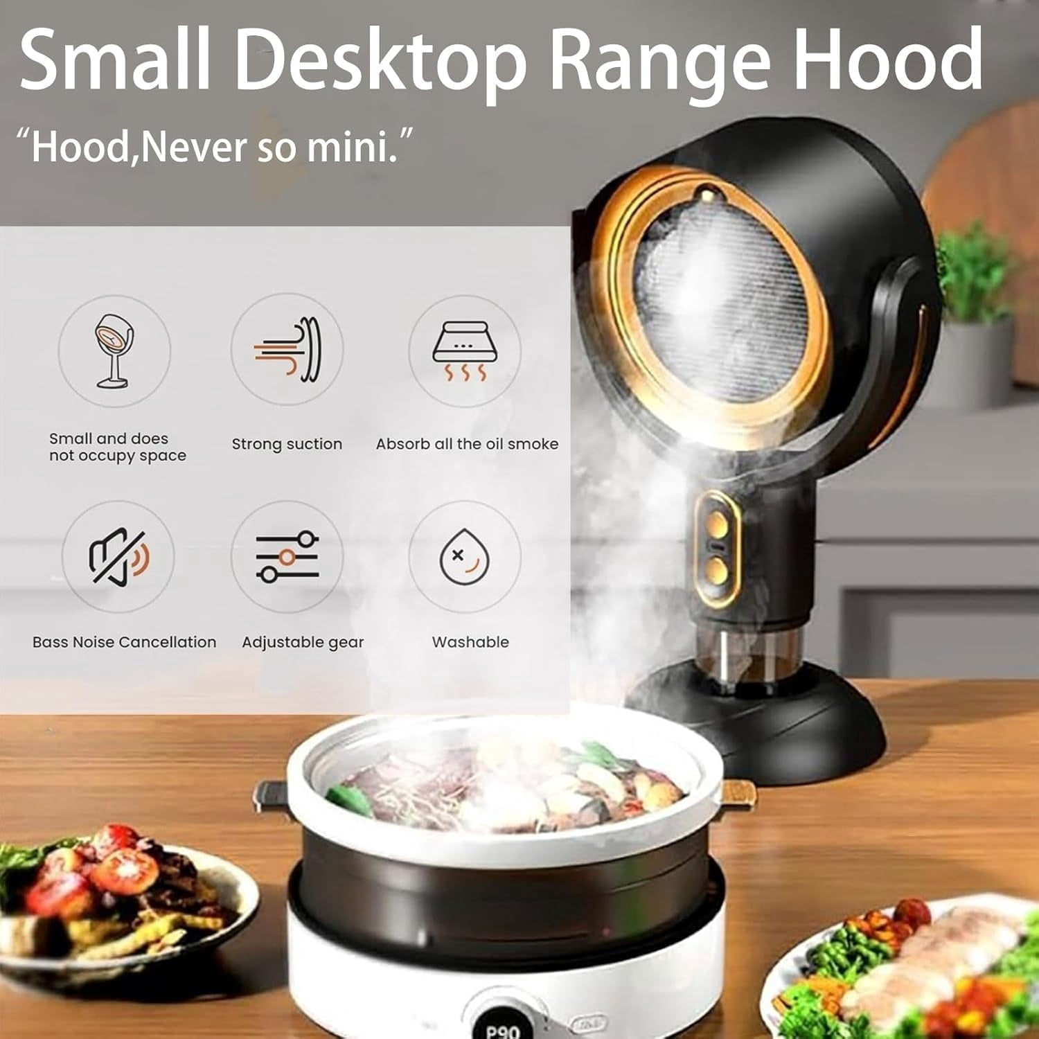 TripleHBB Smoke Fan for Smoking Indoorsv,Portable Electric Smoke Away Fan, Rechargeable Air Purifier for Removes Smoke and Odors Smokes Purifier Filters, Smokeaway Fan for Cooking