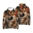 thumbnail image 6 of Bingfone Vintage Shiba Inu Art Men's Drawstring Hoodie Long Sleeve Pocket Sweatshirts-Medium, 6 of 6