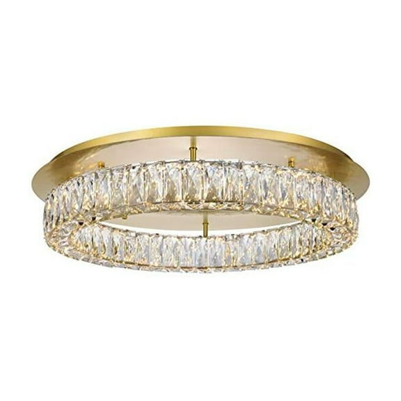 Monroe LED light gold Flush Mount Clear Royal Cut Crystal