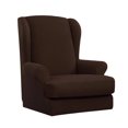 thumbnail image 3 of Estire el diseño de 2 piezas de de del sillón del trasero - café Sunnimix Funda antideslizante para silla con alas, 3 of 7