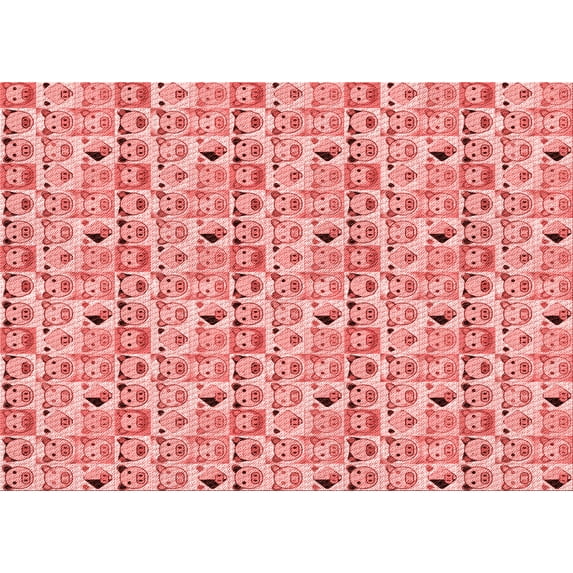 Ahgly Company Indoor Rectangle Patterned Pastel Pink Area Rugs, 8' x 10'