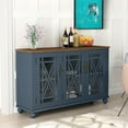 thumbnail image 2 of FESTIVO 55" Vintage Style Wood Kitchen Accent Buffet Sideboard Cabinet - Navy, 2 of 5
