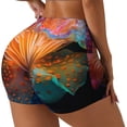 thumbnail image 2 of Kdxio Bioluminescent Underwater Flower Print Workout Shorts for Women Seamless Soft Smooth Gym Yoga Scrunch Active Shorts, 2 of 5