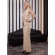 thumbnail image 4 of Conjunto Fashion 2 Piezas, Top Sin Mangas con Botones y Pantalón Ajustado con Corte Flare para Mujer, 4 of 5