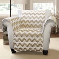 thumbnail image 1 of Lush Decor Chevron Furniture Protectors, Taupe Arm Chair, 1 of 2