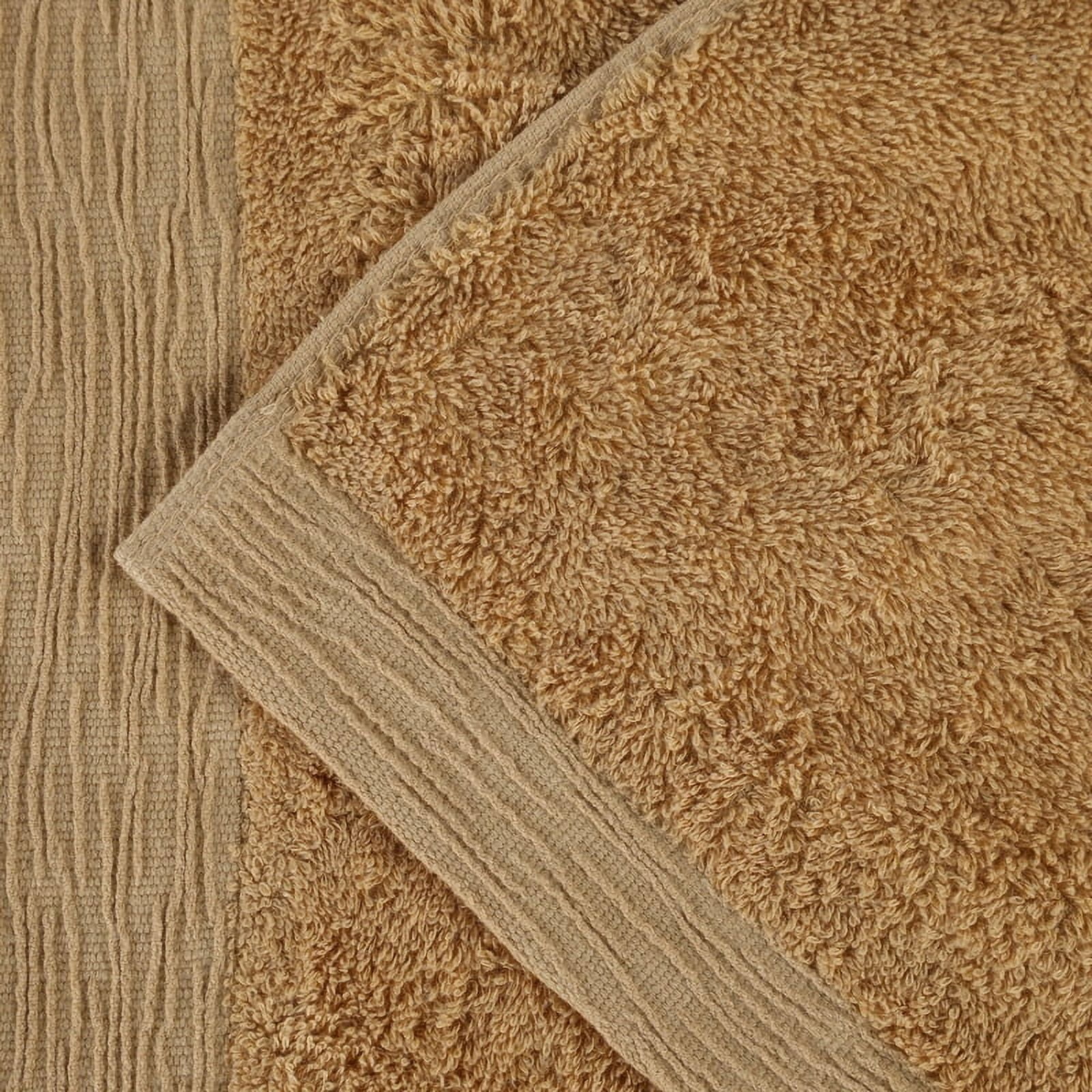 Superior Rayon From Bamboo Soft 12-Piece Towel Set, Cotton Blend Modern Towels, Gold