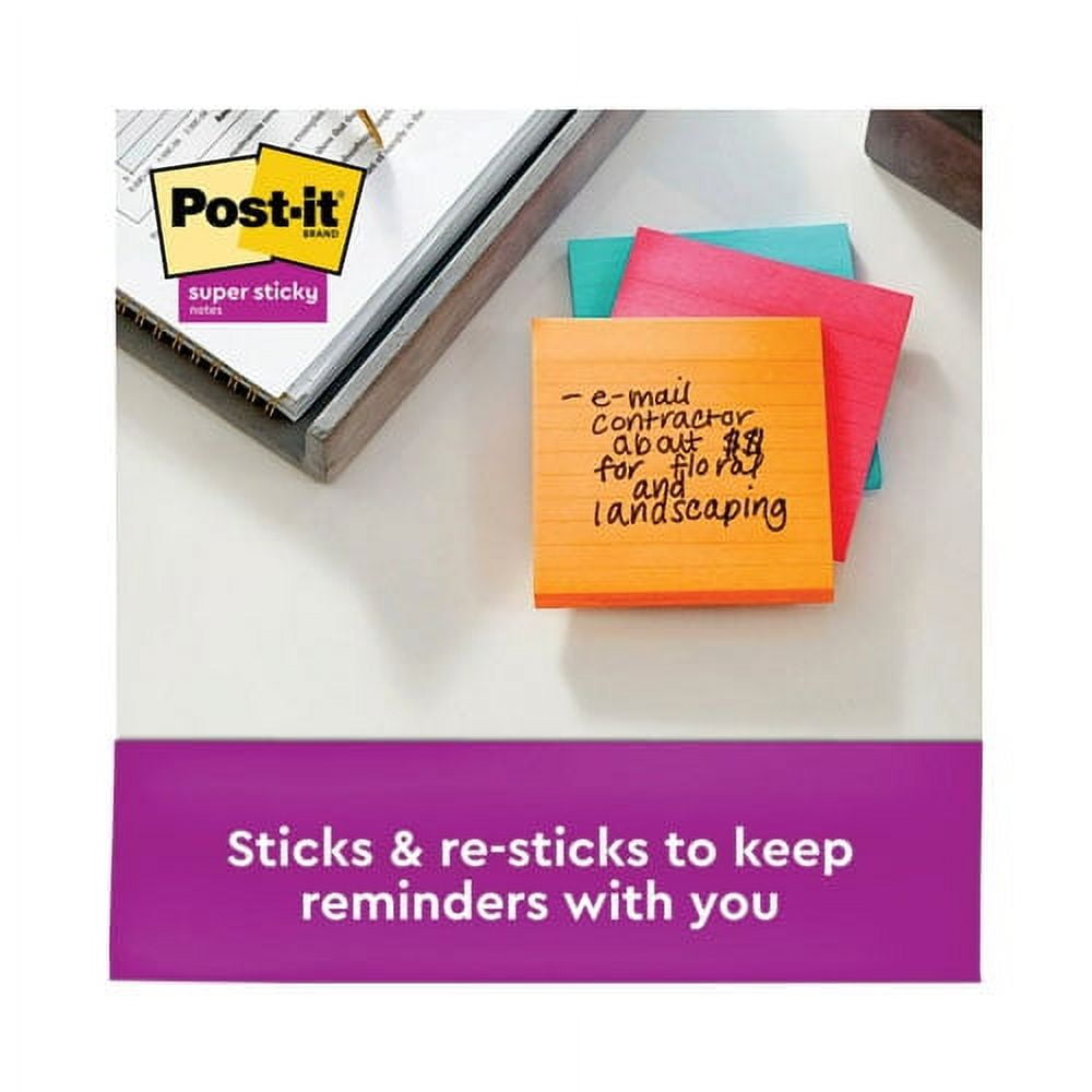 Pads in Supernova Neon Collection Colors, Note Ruled, 4" x 4", 90 Sheets/Pad, 6 Pads/Pack | Bundle of 2 Packs