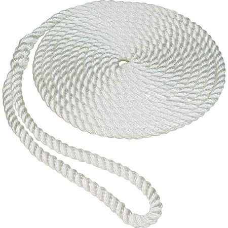 SeaSense Double Braid Nylon Dock Line  5/8  x 35   15  Eye  Gold/White
