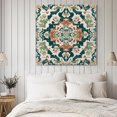 thumbnail image 4 of Teal Green Boho Boho Wall Art Painting on Canvas, Abstract Medieval Vintage Floral Canvas Art Home Prints Wall Art Framed Modern Artwork for Living Room Bedroom Wall Decor 8x8in, 4 of 9
