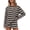 Brown, variant on 2 Piece Striped Lounge Set for Women Long Sleeve Tops Casual Wide Leg Shorts Loose Matching Pajamas Outfits
