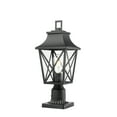 thumbnail image 2 of Outdoor Post Light, Black Pole Lantern Lighting Fixture with Pier Mount Base Hard Wired, Outdoor Column Lights Exterior Lamp Post Lantern with Glass for Garden Yard Patio Path (1 pack), 2 of 5