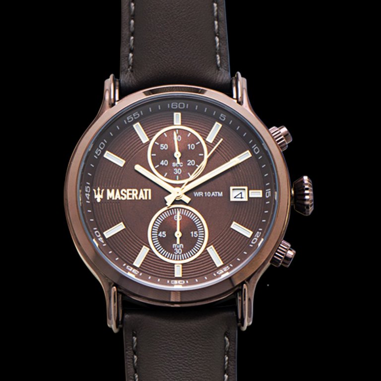 Men's Epoca R8871618006 Brown Leather Quartz Dress Watch - Walmart.com