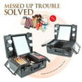 thumbnail image 4 of Kemier Makeup Train Case - Cosmetic Organizer Box Makeup Case with Lights and Mirror / Makeup Case with Customized Dividers / Large Makeup Artist Organizer Kit (Black), 4 of 8