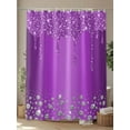 thumbnail image 4 of Luxury Diamond Shower Curtain Set ，Waterproof Fabric Shower Curtains Shinning Purple Gradient Modern Art Shower Curtains for Bathroom,Bathroom Decor 72"x84", 4 of 6