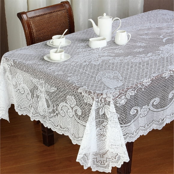 XZNGL Housses d'Oreillers de Noël Table Cloth Cover White Vintage Lace Tablecloth Home Party Xmas Decor