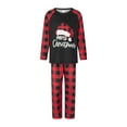 thumbnail image 2 of ZAXARRA Christmas Family Matching Pajamas Sets Christmas PJ's Letter Print Top and Plaid Pants Jammies Sleepwear, 2 of 10