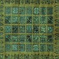thumbnail image 1 of Ahgly Company Machine Washable Indoor Square Abstract Turquoise Blue Modern Area Rugs, 5' Square, 1 of 4