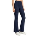 thumbnail image 2 of Seamless Yoga Pants for Women High Waisted Flare Pants Stretchy Gym Workout Pilates Leggings Athletic Trousers for Ladies Navy L, 2 of 8