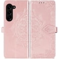 thumbnail image 2 of Case for Samsung Galaxy Z Fold 5 Wallet Case with Card Slots Kickstand Leather Foldable Magnetic Closure Shockproof Protective Phone Case for Samsung Galaxy Z Fold 5. Mandala Rose Gold, 2 of 16