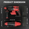 thumbnail image 4 of Cordless Rotary Hammer Drill Compatible with Milwaukee 18V Battery, Brushless SDS-Plus Hammer Drill with Safety Clutch for Concrete/Masonry, 1500 RPM, 4 Modes with 360°Auxiliary Handle, 4 of 8