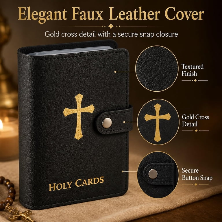 prayer card sleeves Holy Holder Booklet 20 Protects Saint Joseph Card USA Made and ordinations Catholic Prayer Card Holder, Genuine
