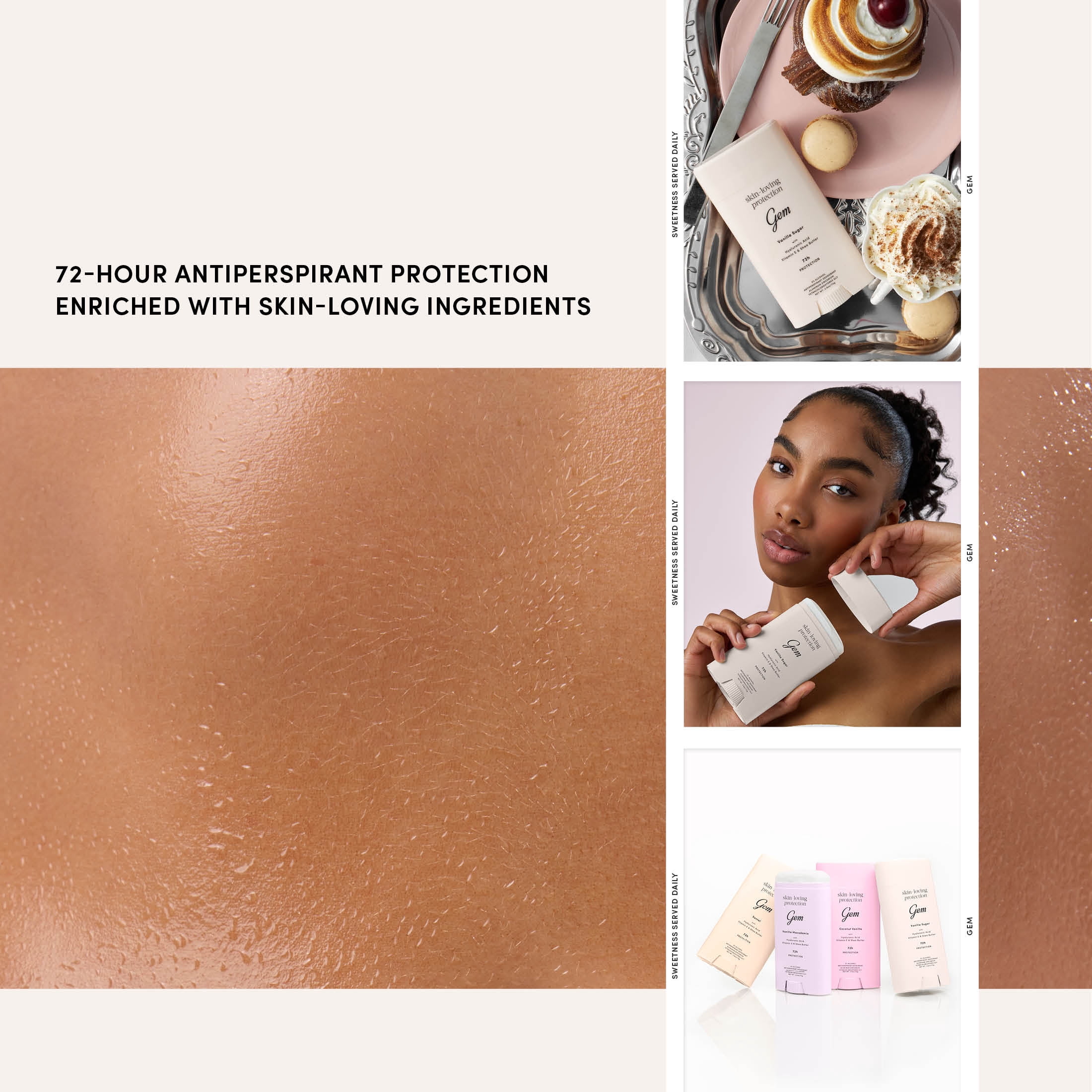 Gem Skin-Loving 72hour Protection Antiperspirant Deodorant Stick: Vanilla Sugar 2.6 oz