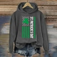 thumbnail image 2 of Bunenne St Patrick Day Sweatshirts Shamrock Sweatshirt Women's St. Day Print Long Sleeved Pullover Hooded Solid Color Hoodie Hoodies for Women Dark Gray2 M, 2 of 4