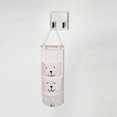 thumbnail image 4 of HONMEET White Cotton Linen Hanging Wall Organizer for Bedroom Storage and Home Organization, Stylish and Practical Solution, 4 of 8