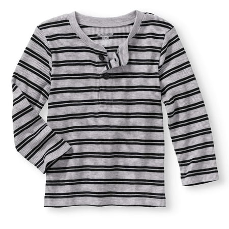 Baby Toddler Boy Long Sleeve Stripe Thermal Henley