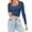 Navy, variant on Womens Crop Tops Fashion Lightweight Solid Long Sleeve Scoop Neck Shirts Stretch Soft Comfy Slim Fit Workout Blouses
