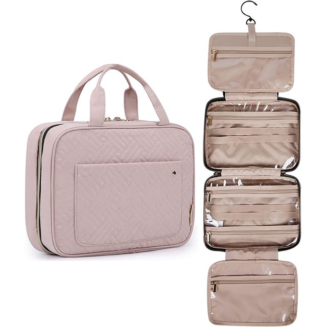 Neceser colgante HUOGUO Travel para mujer rosa