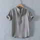 thumbnail image 1 of pstuiky camisetas de hombre, Camisa de hombre de Europa y América, de manga corta, con cuello alto y boca abierta, blusa de manga corta. camisas casuales para hombre m, 1 of 6