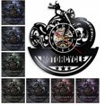thumbnail image 2 of Vinyl Record Wall Clock Motorcycle Shape Creative Retro Nostalgic Wall Clock, 2 of 5