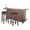 Natural, variant on Pemberly Row 80" Wood Home Bar Set with Cutting Board and Metal Foot Rail