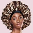 thumbnail image 4 of KISS Silky Satin Double Wear Cap Hair Bonnet, Super Jumbo, Leopard, 4 of 12