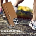 thumbnail image 6 of Dteck Leather Wallet Case for iPhone 13 Pro Max Flip Folding Case with RFID Blocking Card Slots Zipper Pocket Kickstand Detachable Handstrap Shockproof Purse Case For iPhone 13 Pro Max,Brown, 6 of 8