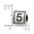 thumbnail image 2 of Sterling Silver Reflections Number 5 Triangle Block Bead Charm - Measures 8.18x8.18mm Wide, 2 of 2