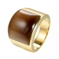 thumbnail image 2 of 18MM Gold Bands 11 Color Stones Stainless Steel Men's Engagement Ring Size 7-12, 2 of 9