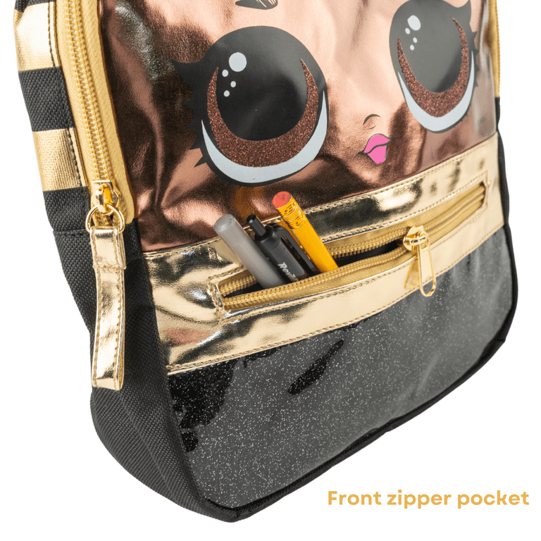 LOL Surprise Girls Mini Backpack Queen Bee Gold Backpack Purse 10