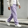 thumbnail image 5 of Hearthz Men's Baggy Sweatpants Wide Leg Lounge Jogger Pants Men Lightweight Drawstring Mens Sweat Pants with Pockets Light Purple XXL, 5 of 8