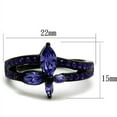 thumbnail image 2 of Luxe Jewelry Designs Women's Black Ion Plated Stainless Steel Ring with Tanzanite Crystals - Size 6, 2 of 4