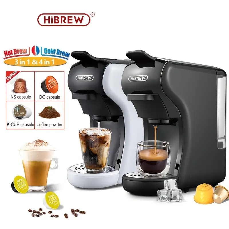 HiBREW Multiple Capsule Coffee Machine Hot/Cold DG Cappuccino Nes Small  Capsule ESE Pod Ground Coffee