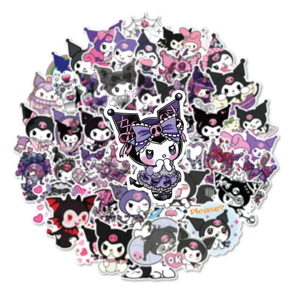 ZHZIYAG 100 Pcs Sanrio Kuromi Sticker for Kids, Cute Cartoon Vinyl Waterproof Stickers for Water Bottle, Skateboard, Phone, Laptop, Bicycle, Travel Case, Girls Boys Classroom Prizes Gift WW728#869