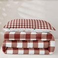 thumbnail image 5 of Erosebridal Old Fashion Gingham Twin Comforter Sets, Check Christmas Bedding Set, White Maroon, Christmas Reversible, 2pcs, 1 Comforter and 1 Pillowcase, 5 of 7