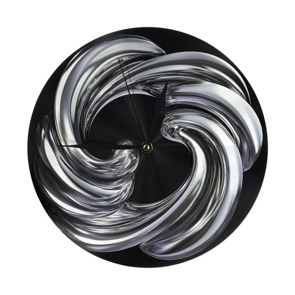 Wall Clocks Silver chrome spiral template (1) Decorative for Living Room Kitchen Home Bedroom
