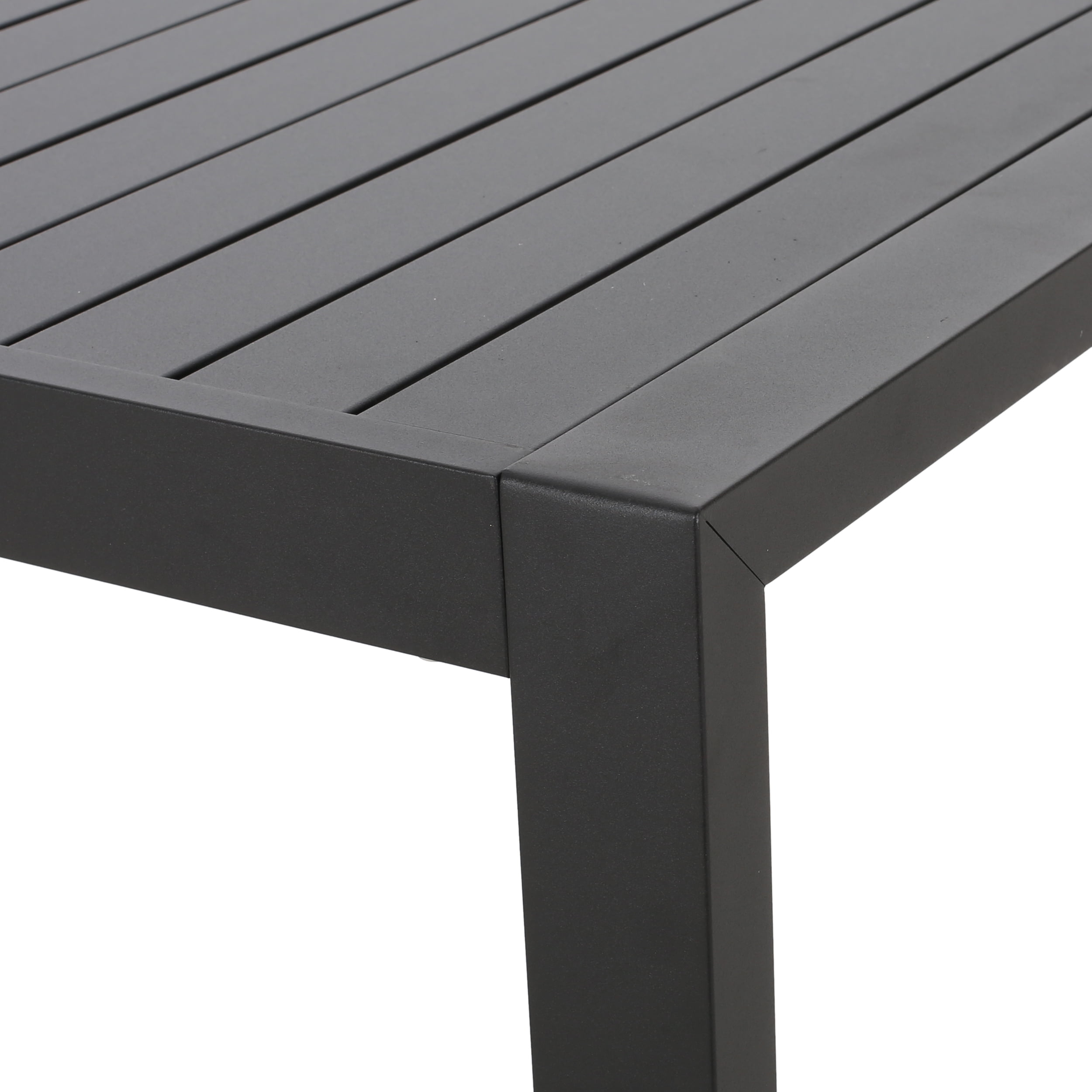 Noble House 35" Aluminum Lightweight Outdoor Dining Table, Black
