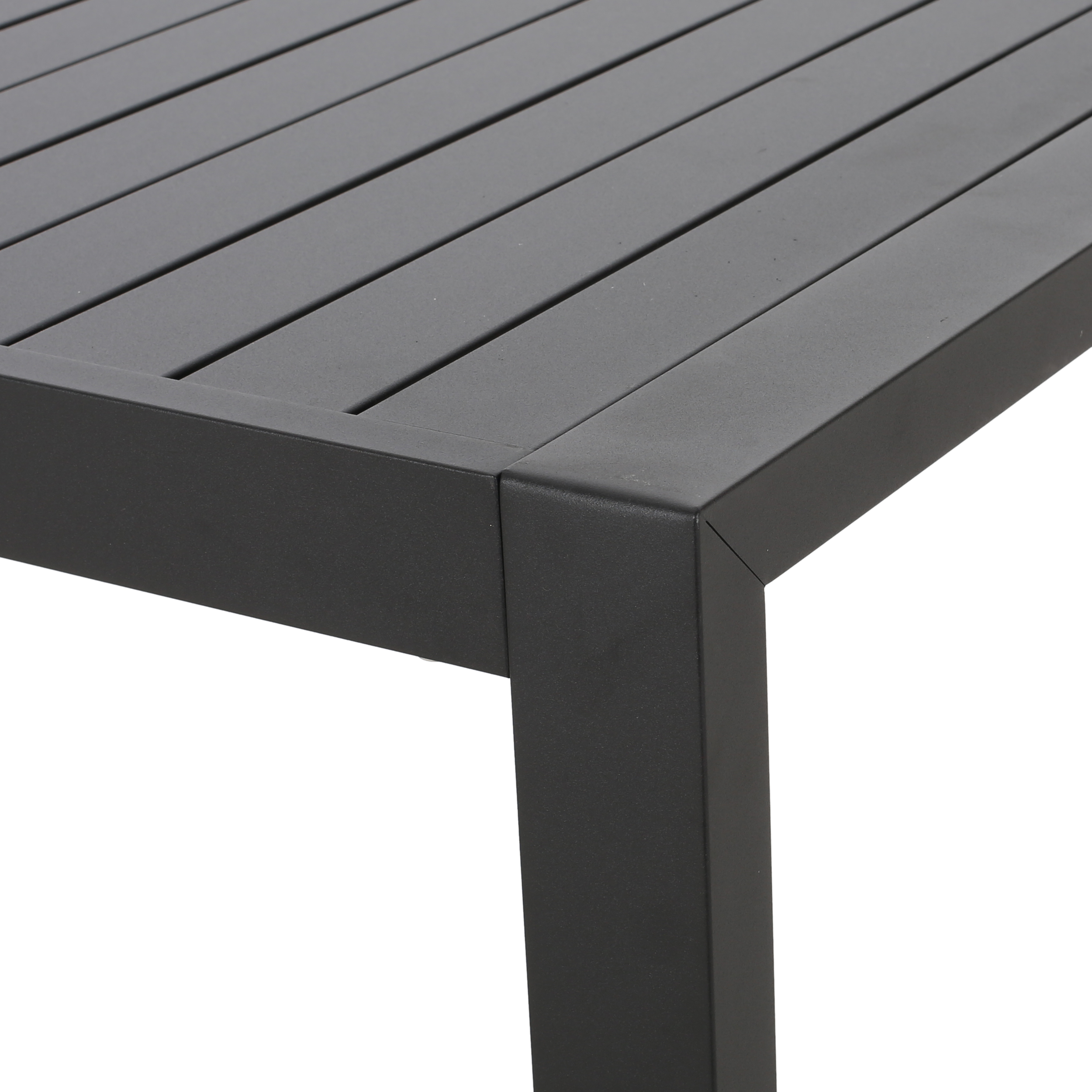 Quentin Outdoor Aluminum Dining Table Black 