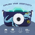 thumbnail image 3 of Vivitar Kidzcam Camera for Kids, Dinosaur Cam with 1080p Video and Games, Blue, 3 of 20