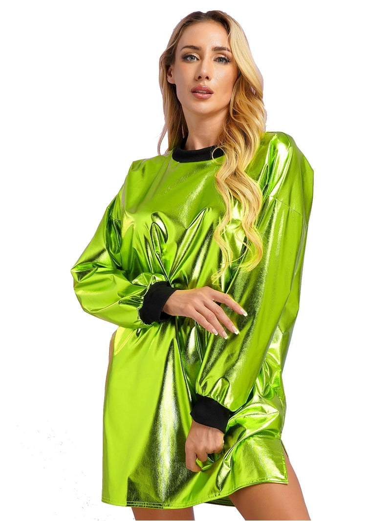 holographic dress long sleeve MITILIANE COUTURE holographic-effect Midi Dress | Grey