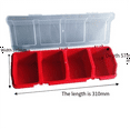 thumbnail image 1 of 4 Pcs Screw Organizers and Storage Bins with Locks Plastic Hardware Organizer Box with Compartment Bolt Organizer Red, 1 of 7